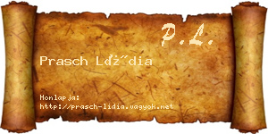 Prasch Lídia névjegykártya